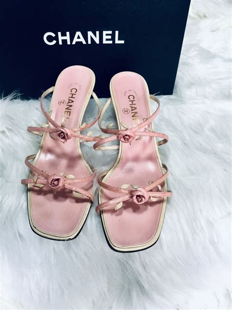 chanel rose sandal heels|Chanel high heel boots.